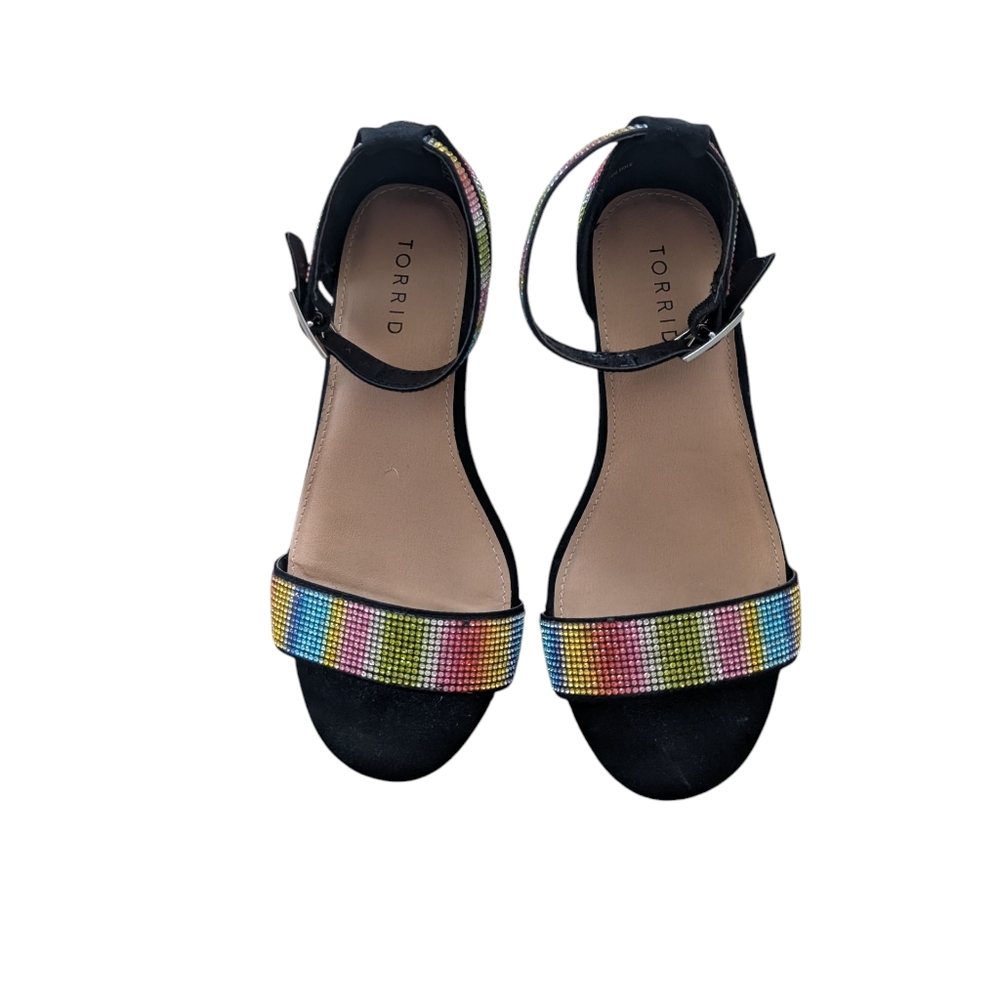 Torrid Clear heel Sandals with Beaded Straps Sz.7.5WW - Picture 4 of 7
